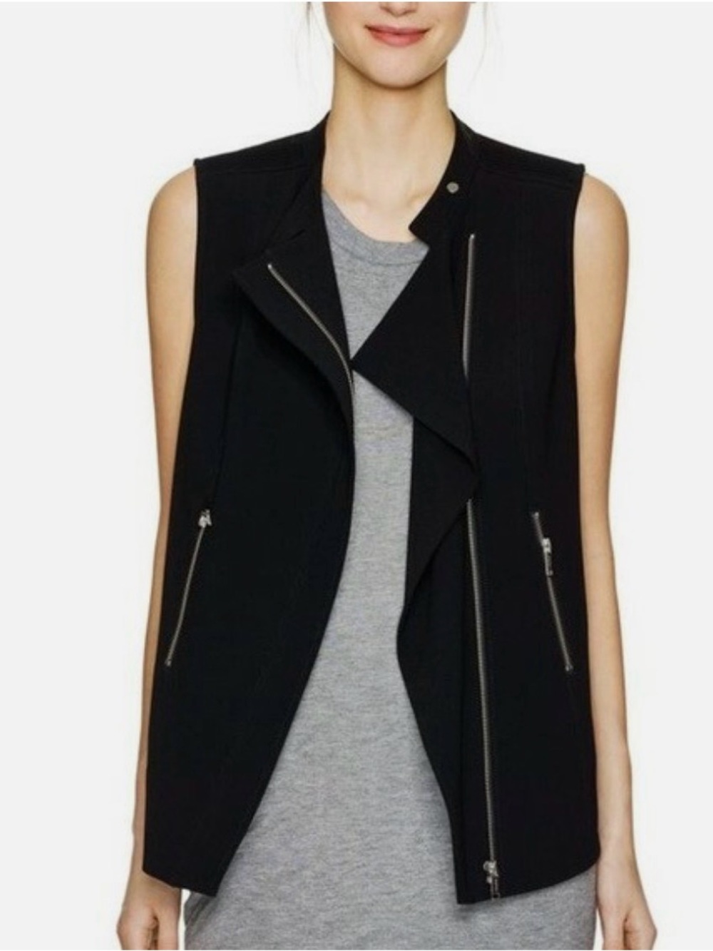 Aritzia Babaton Moto Jacket Sleeveless Zip Up Vest - #